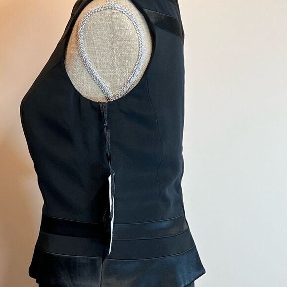 NWT Jones New York Stunning Black Formal Long Maxi Dress Satin Trim Women Size 4 - Picture 4 of 10